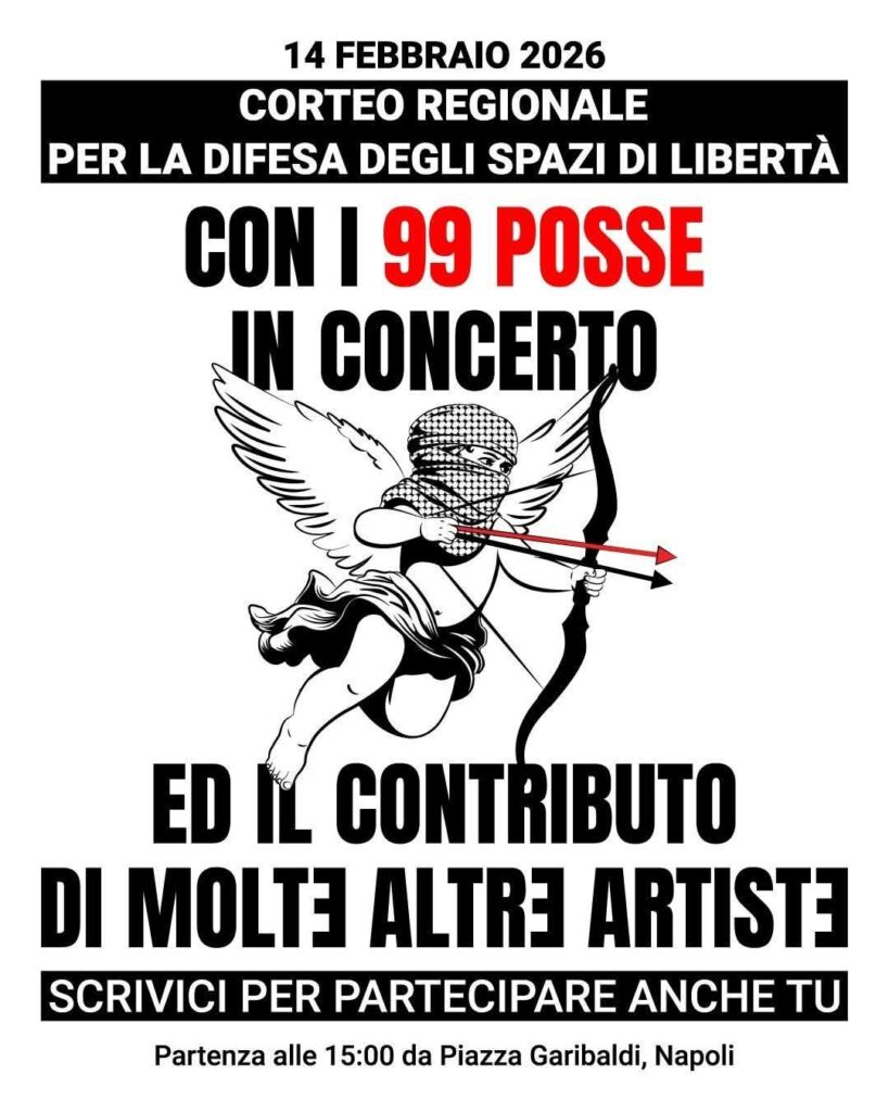Il 14 febbraio un corteo a Napoli per la difesa degli spazi di libertà